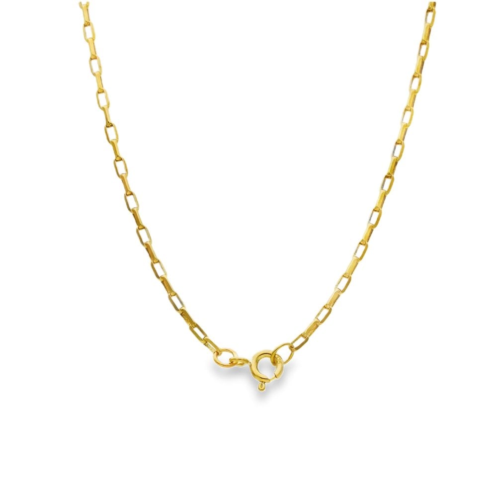 9ct Yellow Gold Diamond Bar Pendant & Necklace - 19" - 0.05ct