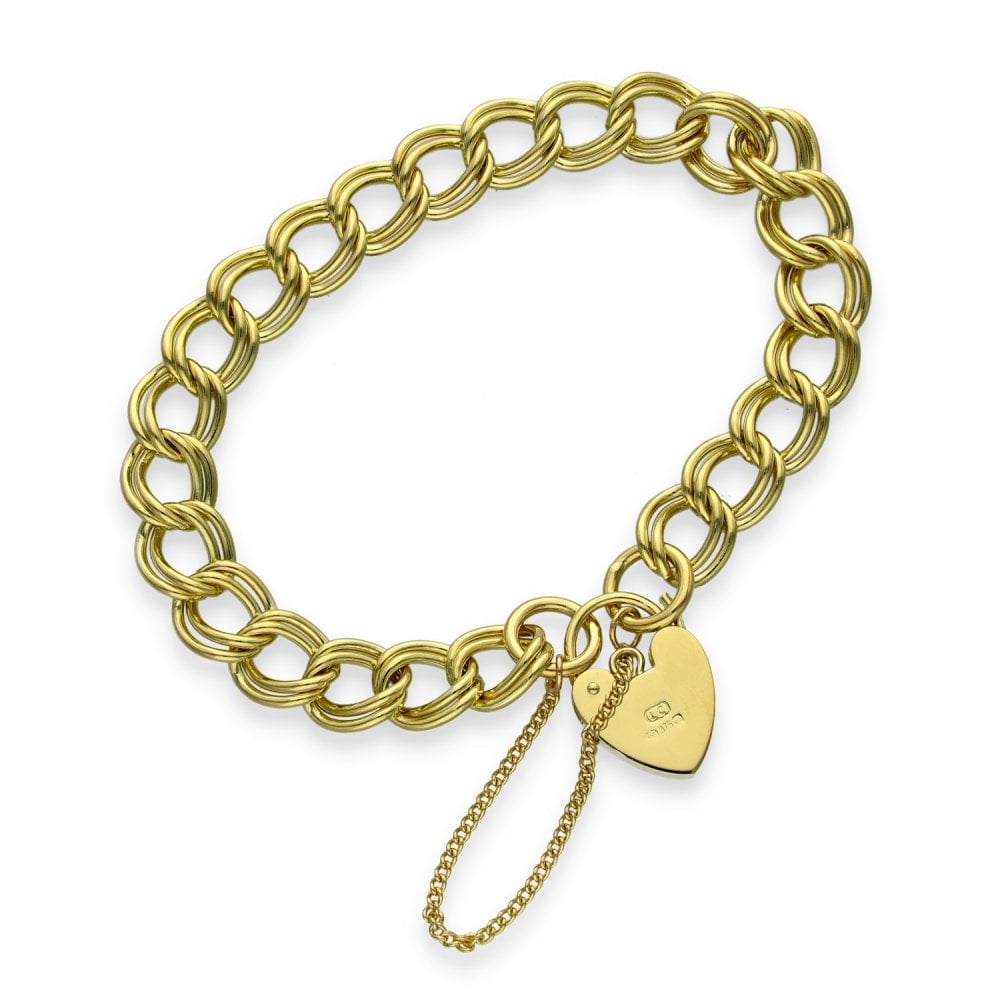 9ct Yellow Gold Double Curb Bracelet - 7.5" - 18.0g