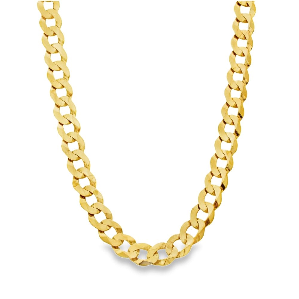 9ct Yellow Gold Flat Curb Chain - 24" - 30.2g