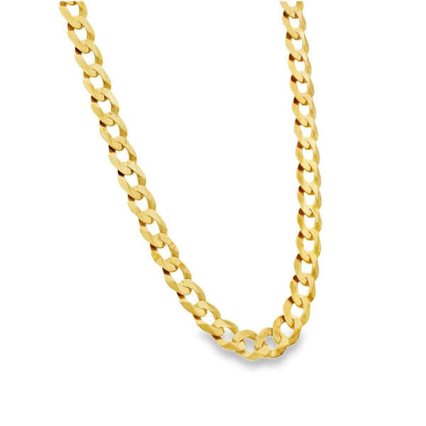 9ct Yellow Gold Flat Curb Chain - 24" - 30.2g