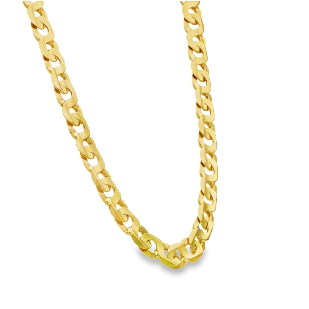9ct Yellow Gold Heavy Figure Of Eight Curb Chain - 24" - 53.0g