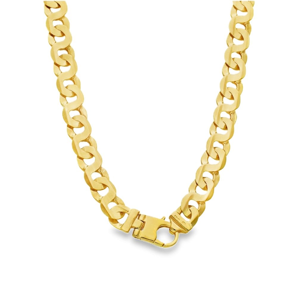 9ct Yellow Gold Heavy Figure Of Eight Curb Chain - 24" - 53.0g