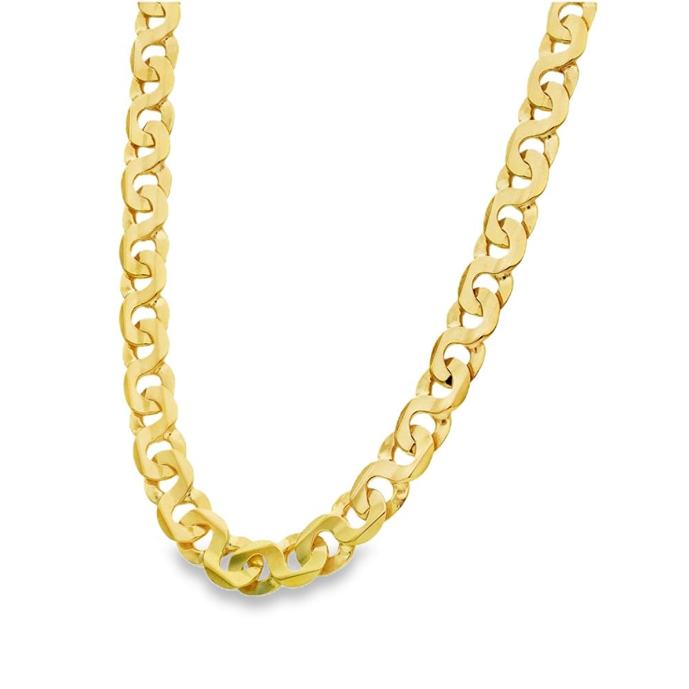 9ct Yellow Gold Heavy Figure Of Eight Curb Chain - 24" - 53.0g