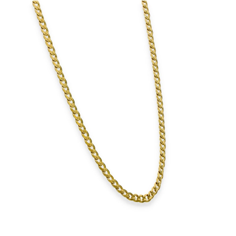 9ct Yellow Gold Flat Curb Chain - 20" - 11.0g
