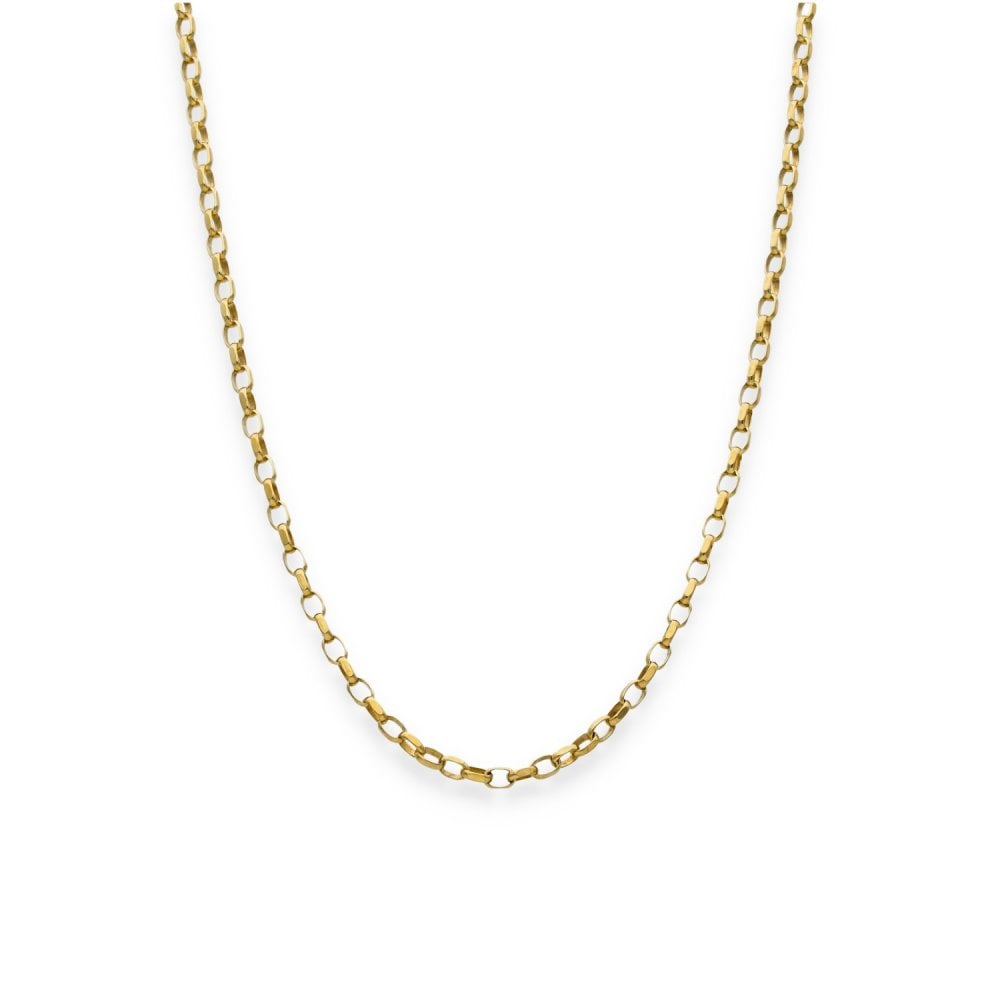 9ct Yellow Gold Fine Oval Belcher Chain - 20" - 3.7g