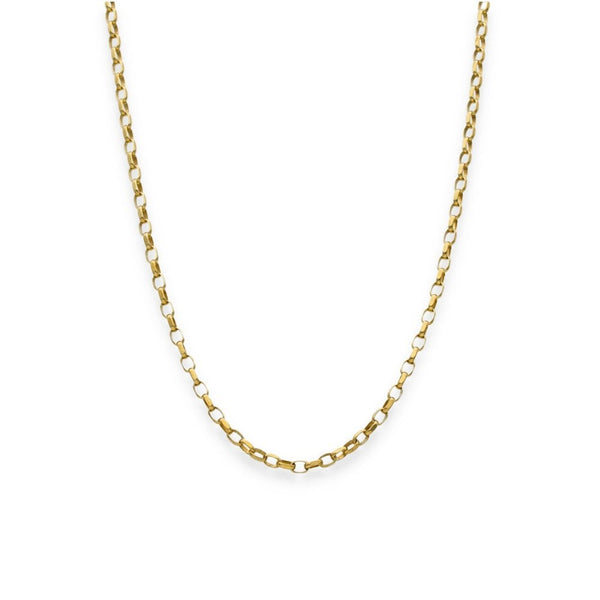 9ct Yellow Gold Fine Oval Belcher Chain - 20" - 3.7g