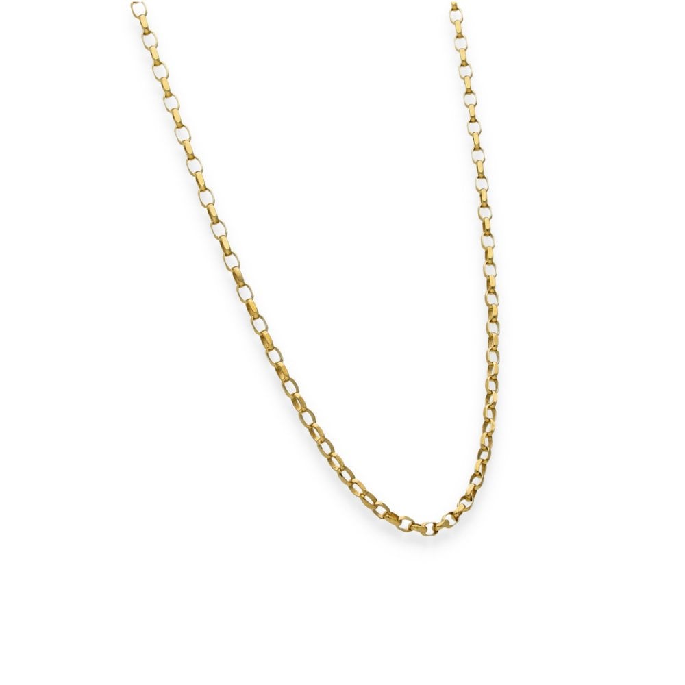 9ct Yellow Gold Fine Oval Belcher Chain - 20" - 3.7g