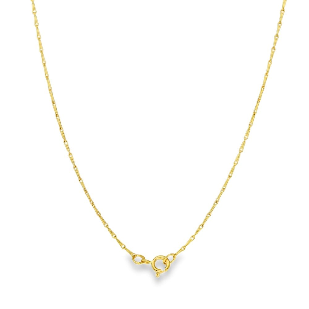 18ct Yellow Gold Diamond Pendant & Hayseed Necklace -18" -0.35ct