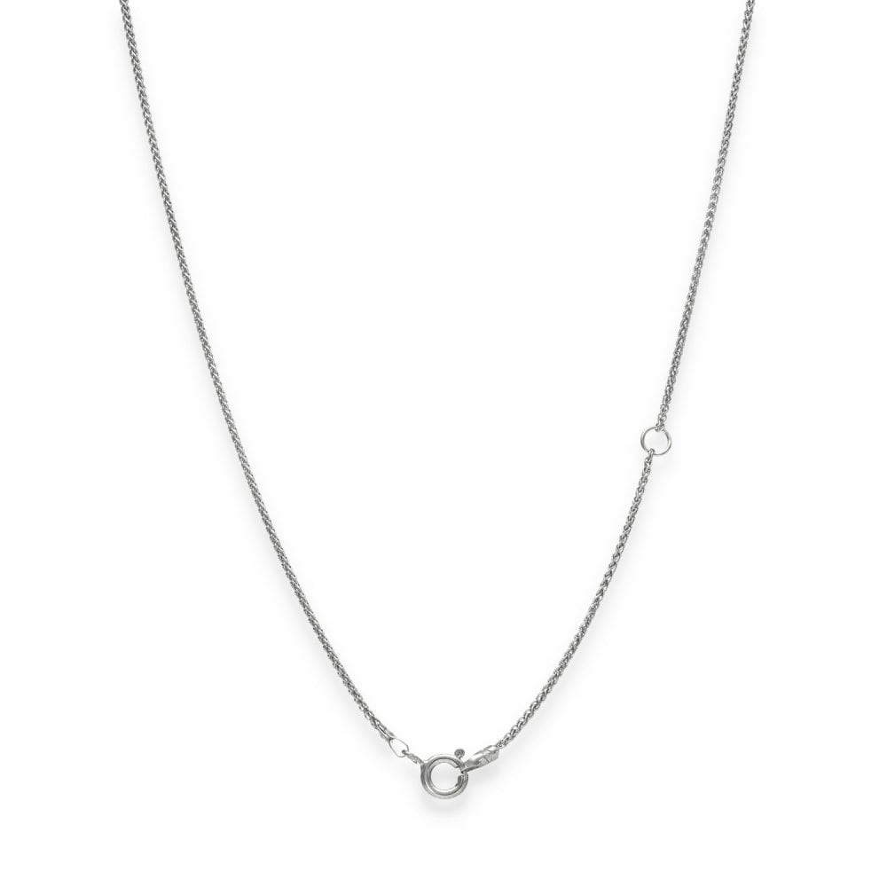 9ct White Gold Fine Spiga Chain - 18/20" - 2.9g