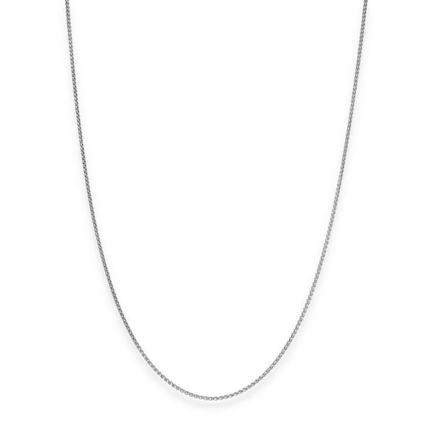 9ct White Gold Fine Spiga Chain - 18/20" - 2.9g