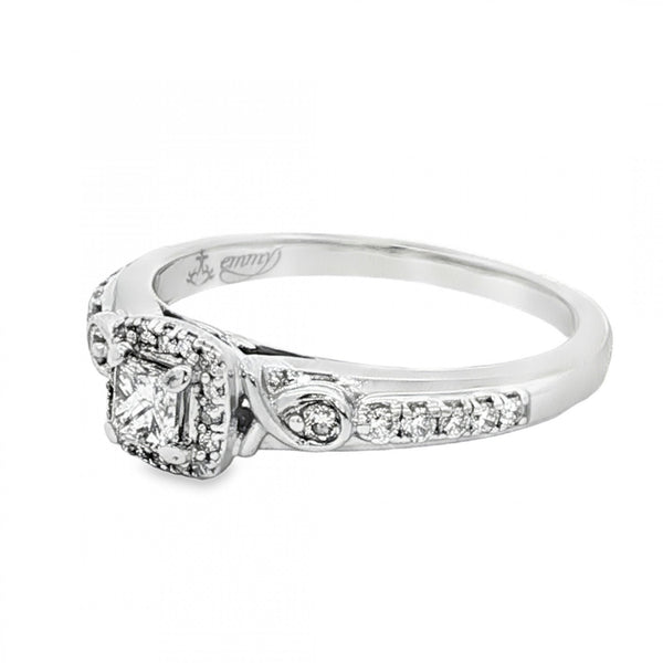 18ct White Gold Diamond Engagement Ring - Size N½ - 0.40ct