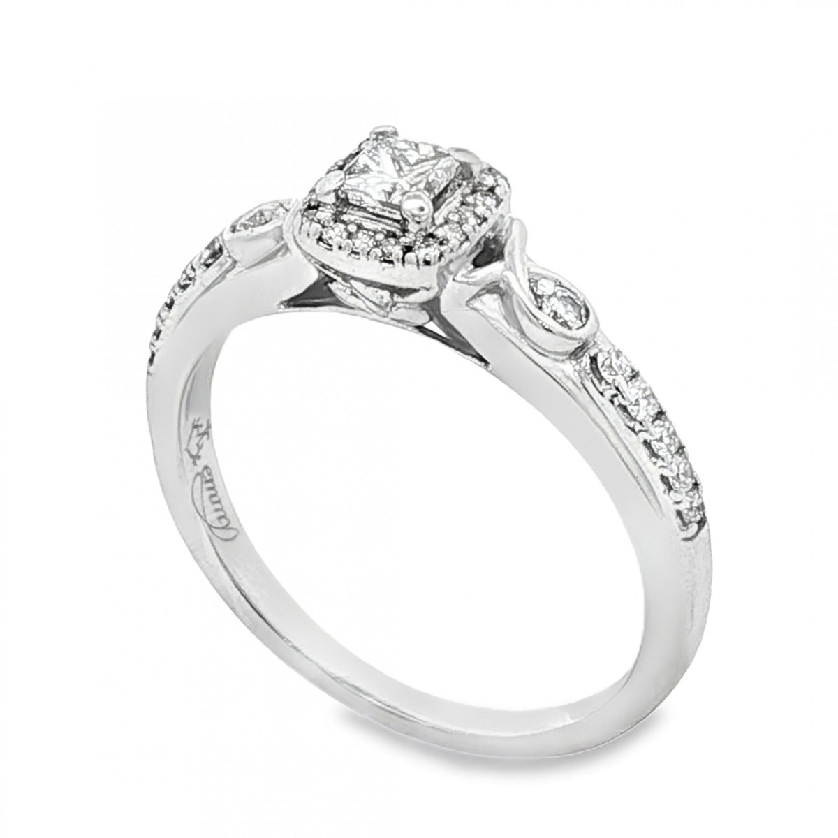 18ct White Gold Diamond Engagement Ring - Size N½ - 0.40ct
