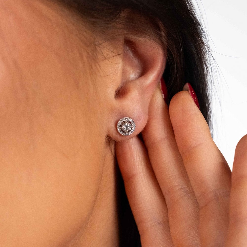 18ct White Gold Vera Wang Sapphire & Diamond Stud Earrings