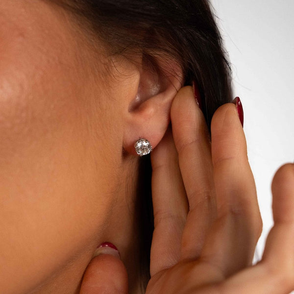 950 Platinum Diamond Stud Earrings - 6x6mm - 2.02ct
