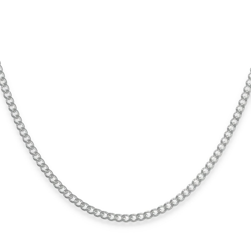 925 Sterling Silver 2mm Closed Curb Chain - 22" - 6.5g