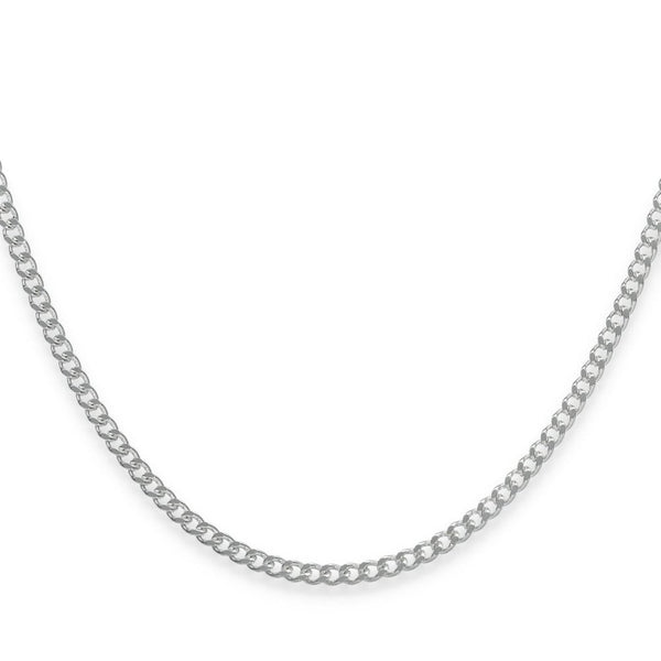 925 Sterling Silver 2mm Closed Curb Chain - 22" - 6.5g