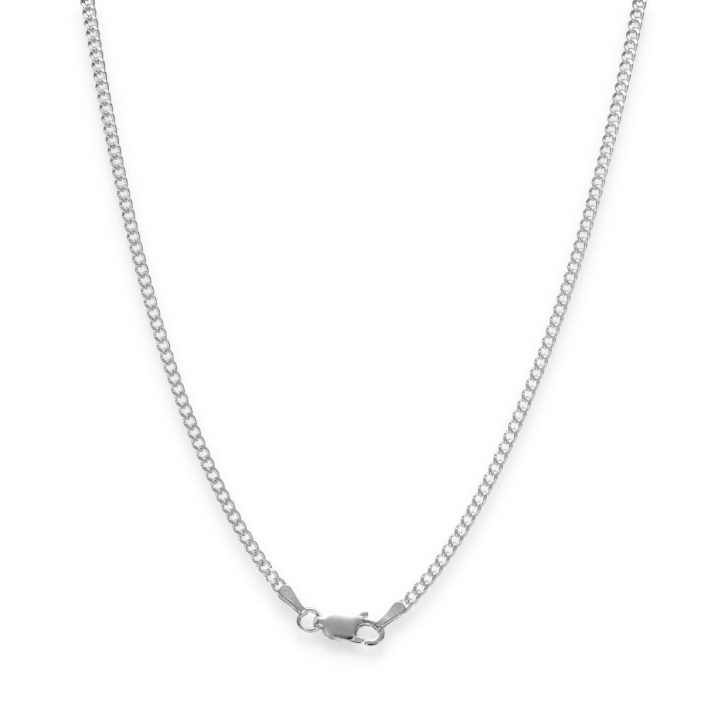 925 Sterling Silver 2mm Closed Curb Chain - 22" - 6.5g
