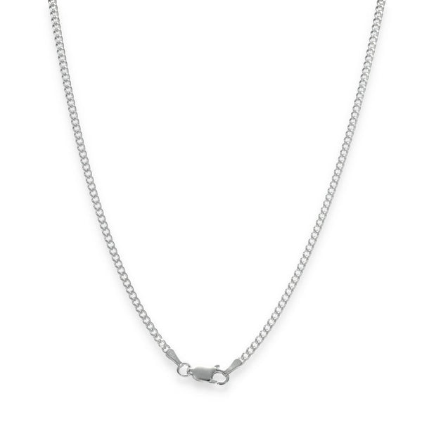 925 Sterling Silver 2mm Closed Curb Chain - 22" - 6.5g