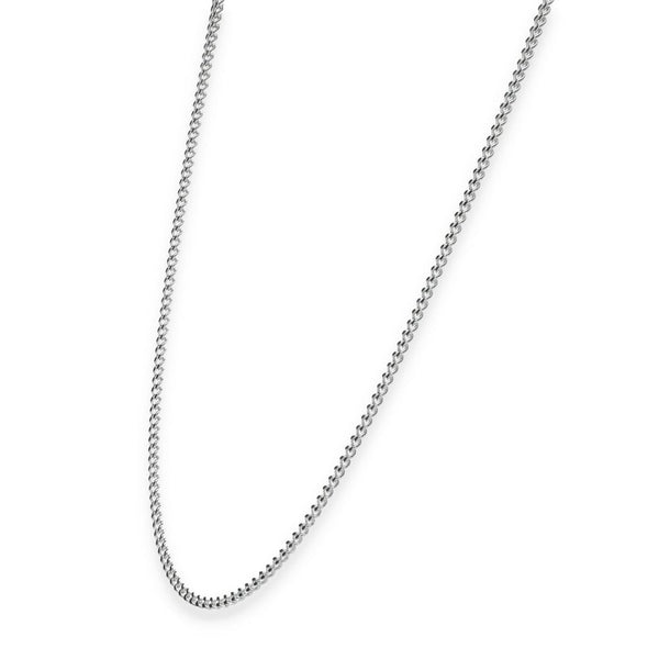 925 Sterling Silver 2mm Closed Curb Chain - 22" - 6.5g