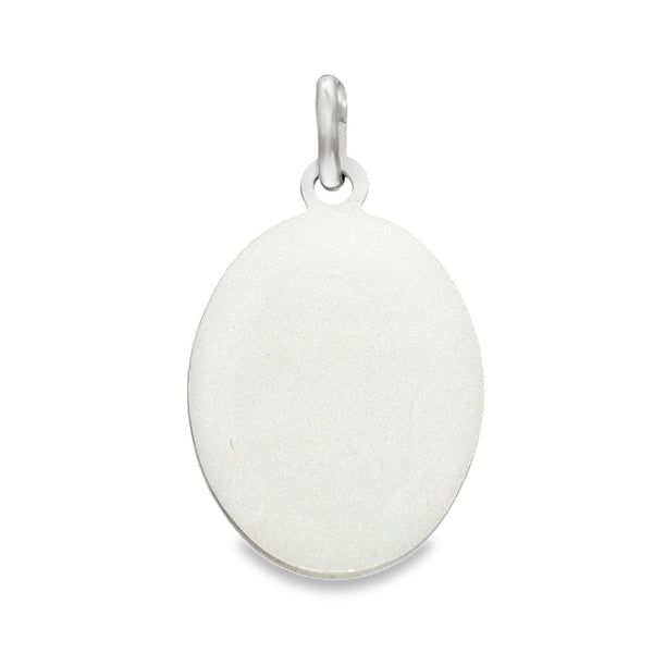 925 Sterling Silver Oval St. Christopher Pendant - 15x24mm -2.9g