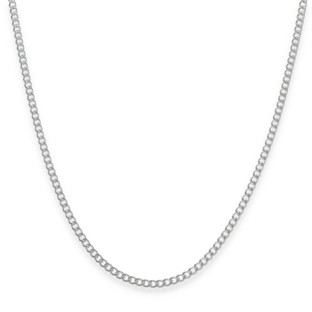 925 Sterling Silver 2mm Closed Curb Chain - 18" - 5.4g