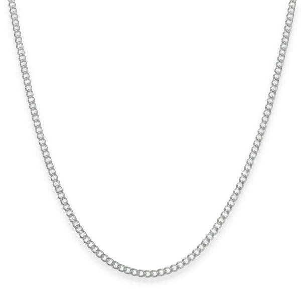 925 Sterling Silver 2mm Closed Curb Chain - 18" - 5.4g