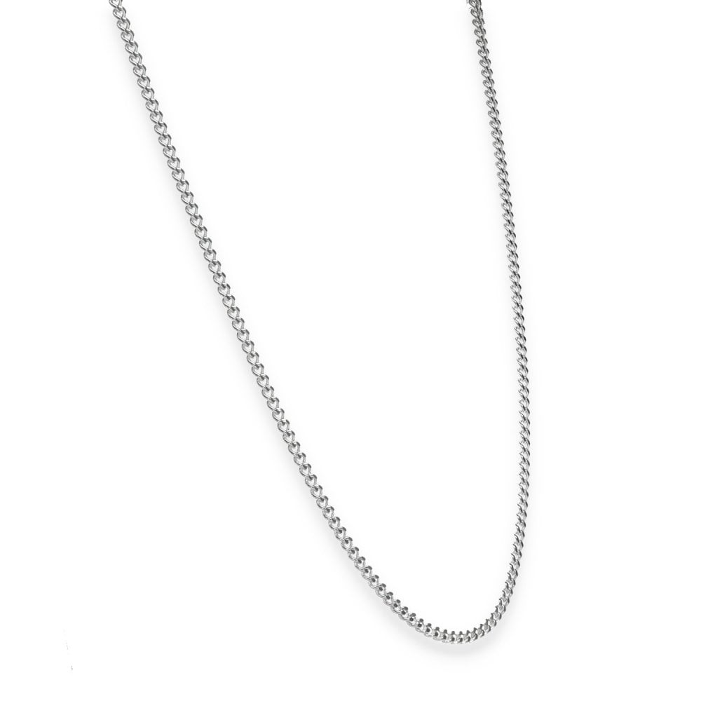 925 Sterling Silver 2mm Closed Curb Chain - 18" - 5.4g