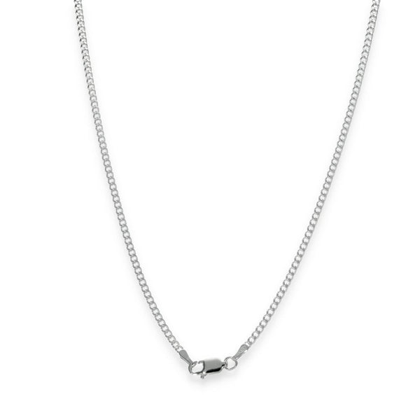 925 Sterling Silver 2mm Closed Curb Chain - 18" - 5.4g