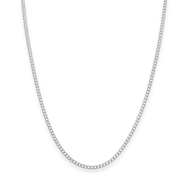 925 Sterling Silver 2mm Closed Curb Chain - 18" - 5.4g