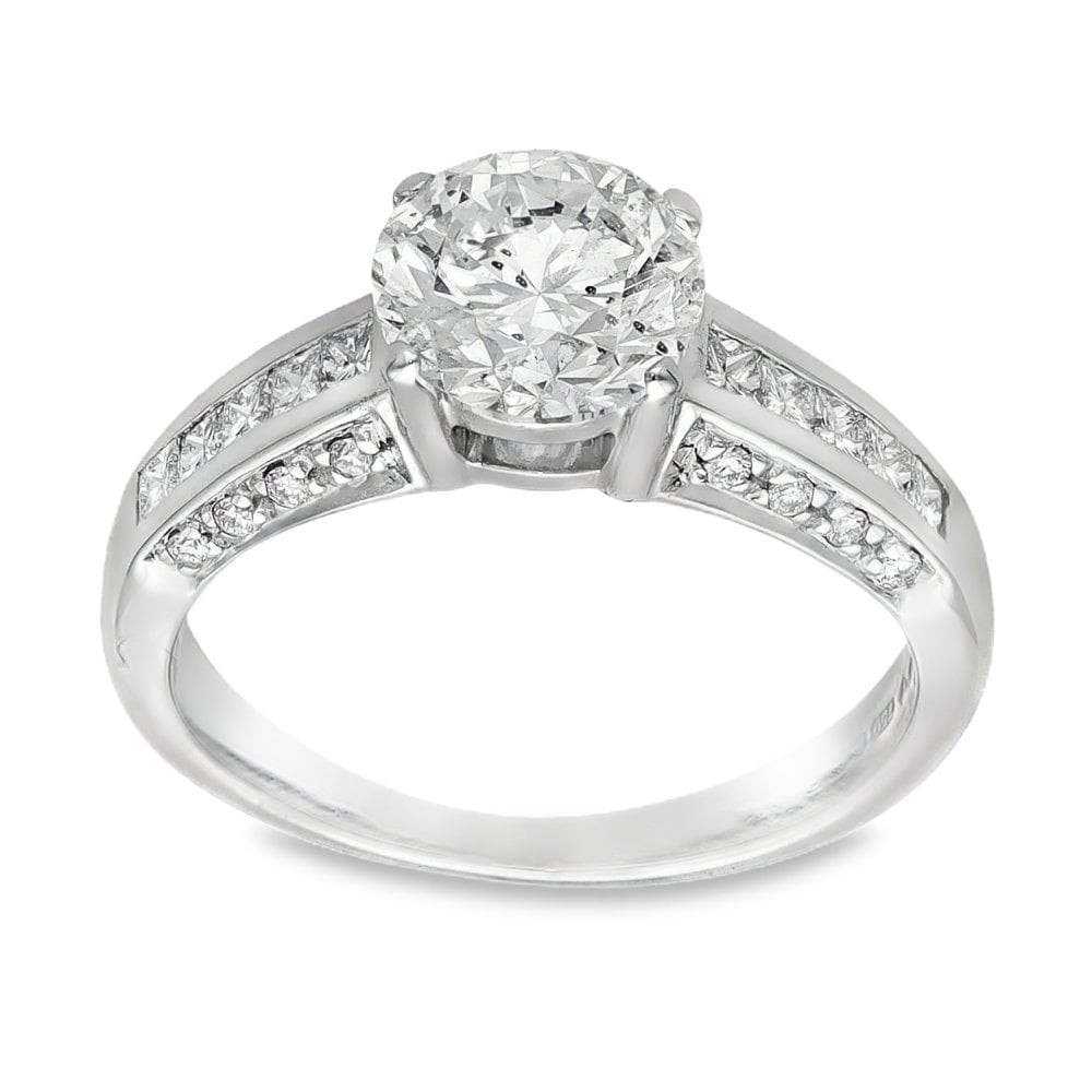 18ct White Gold Diamond Engagement Ring - Size I - 1.64ct