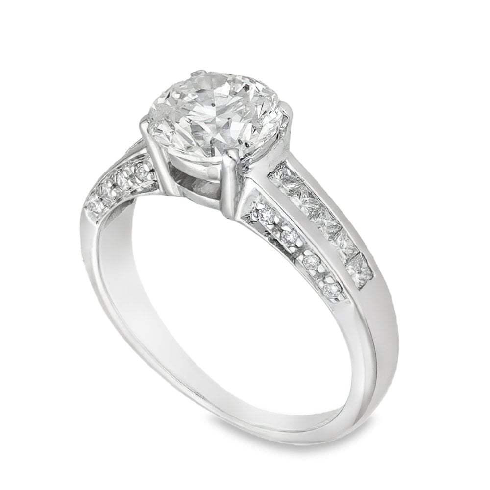 18ct White Gold Diamond Engagement Ring - Size I - 1.64ct