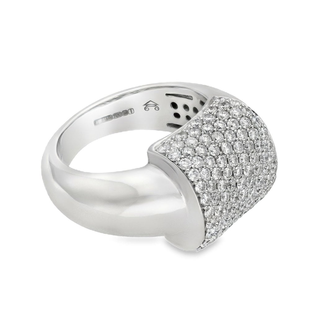 18ct White Gold Picchiotti Diamond Pave Ring - Size L - 1.55ct
