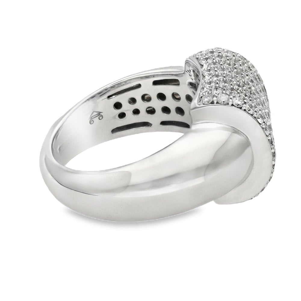 18ct White Gold Picchiotti Diamond Pave Ring - Size L - 1.55ct