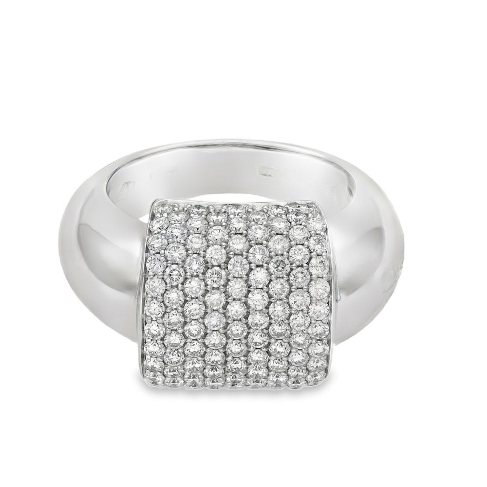18ct White Gold Picchiotti Diamond Pave Ring - Size L - 1.55ct