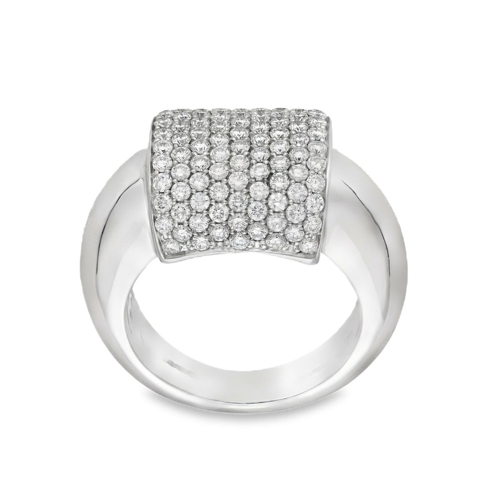 18ct White Gold Picchiotti Diamond Pave Ring - Size L - 1.55ct