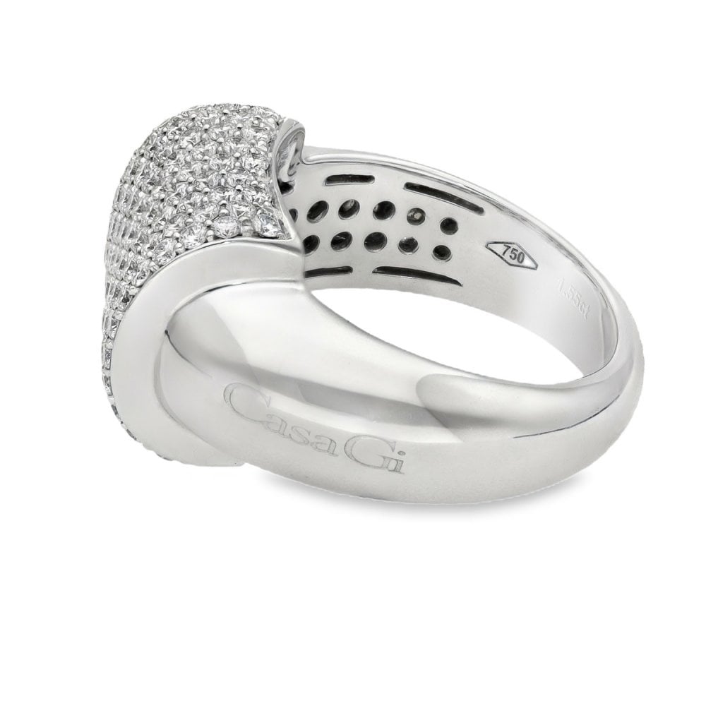18ct White Gold Picchiotti Diamond Pave Ring - Size L - 1.55ct