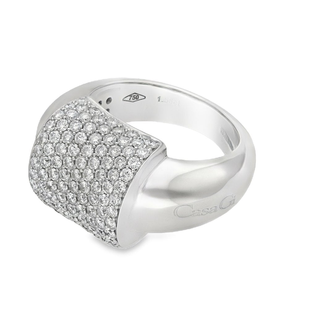 18ct White Gold Picchiotti Diamond Pave Ring - Size L - 1.55ct