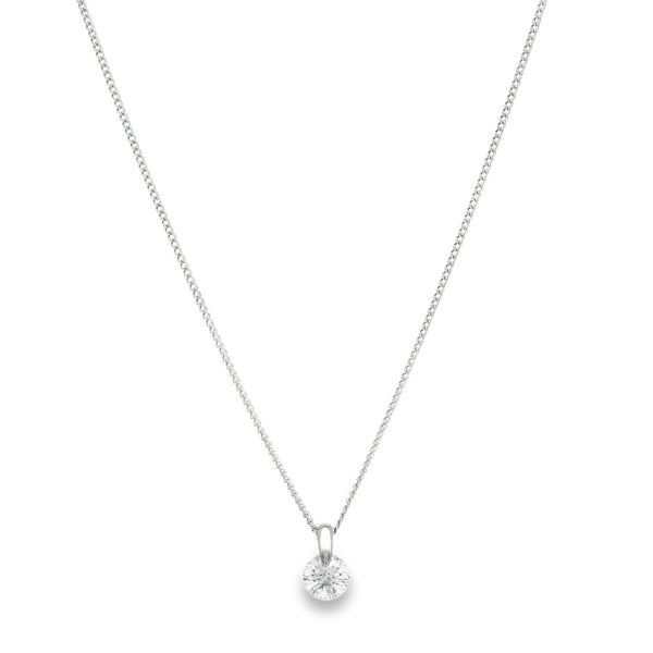 9ct White Gold Diamond Dot Pendant & Necklace - 20" - 0.59ct