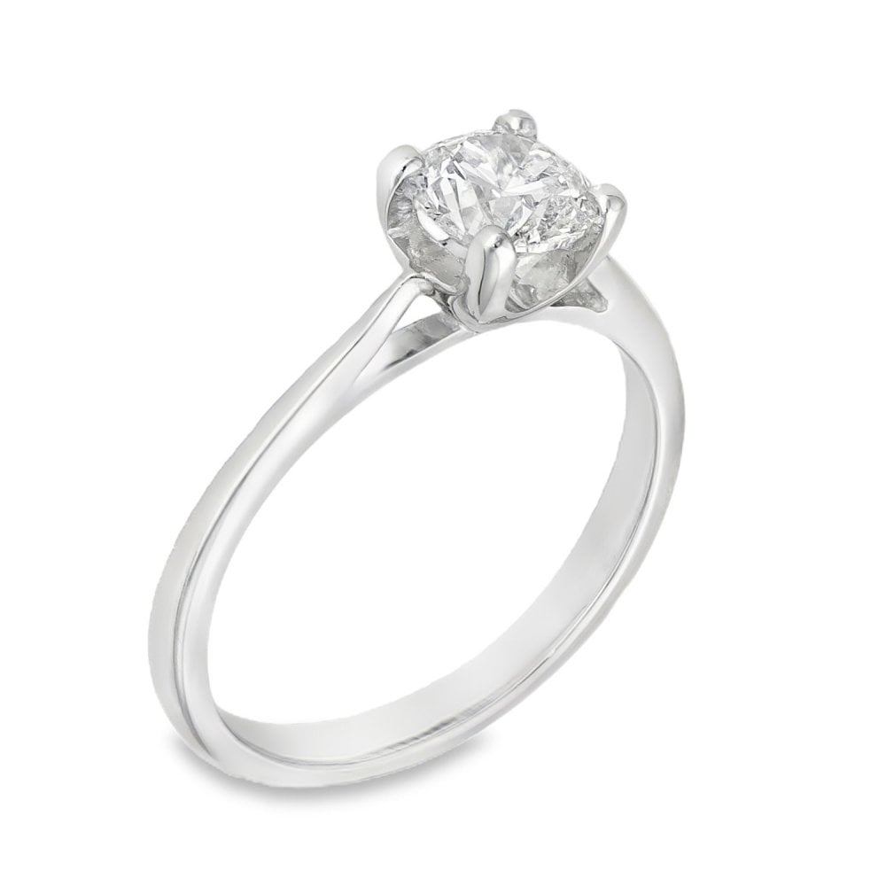 950 Platinum Diamond Solitaire Engagement Ring - Size K - 0.66ct
