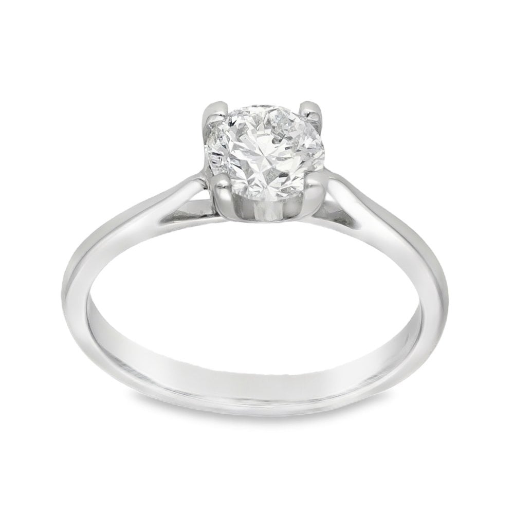 950 Platinum Diamond Solitaire Engagement Ring - Size K - 0.66ct