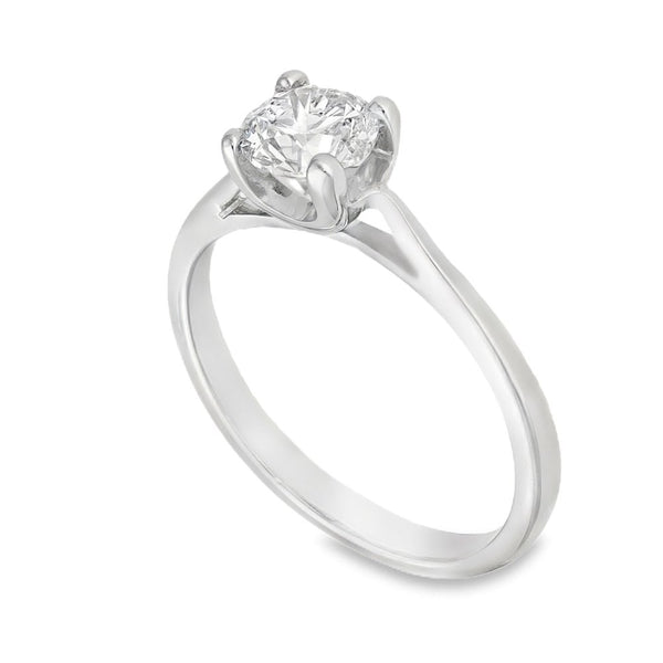 950 Platinum Diamond Solitaire Engagement Ring - Size K - 0.66ct