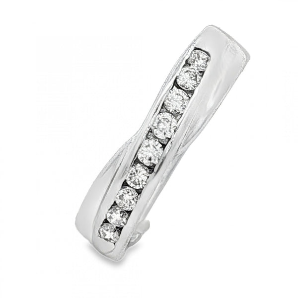 18ct White Gold Twist Diamond Half-Eternity Ring -Size L -0.27ct