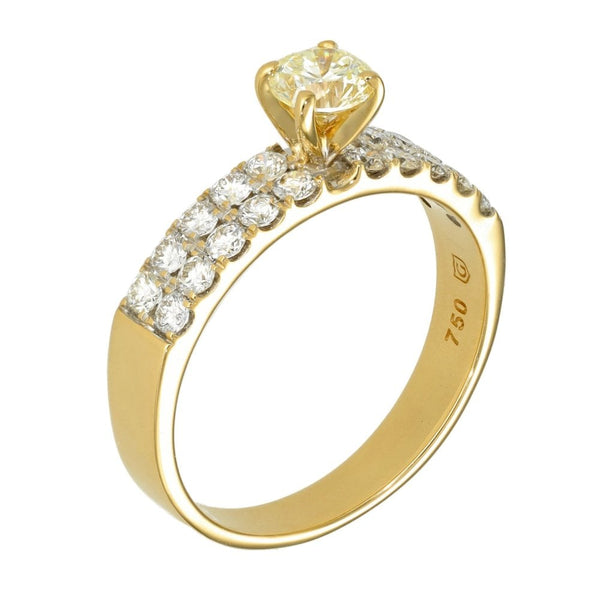 18ct Yellow Gold Diamond Engagement Ring - Size P½ - 1.27ct