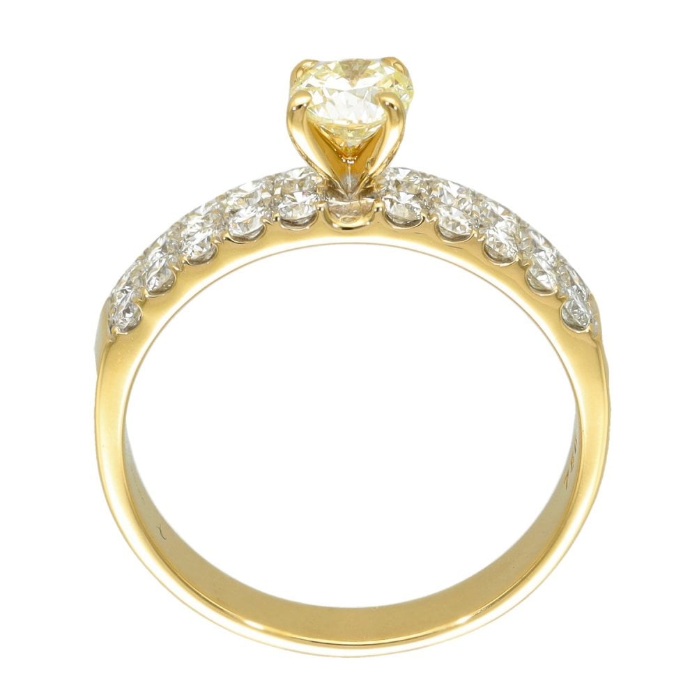 18ct Yellow Gold Diamond Engagement Ring - Size P½ - 1.27ct