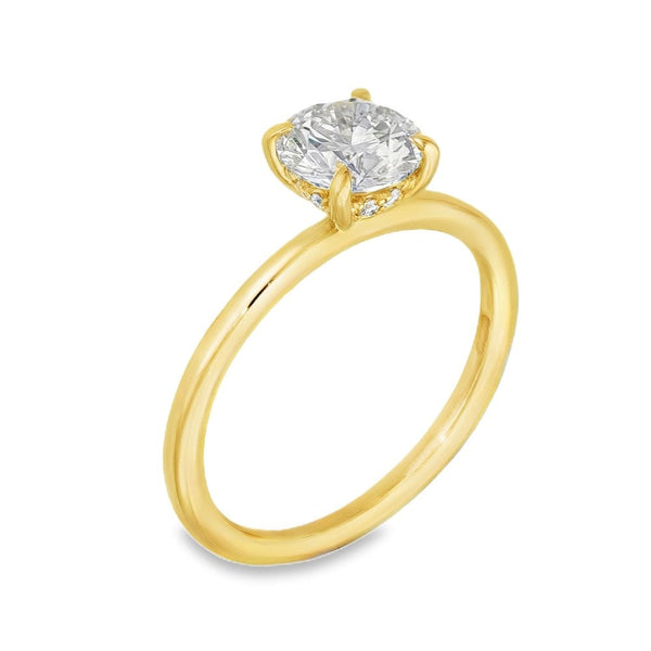 1.10ct Yellow Gold Round Diamond Engagement Ring - E/VS2