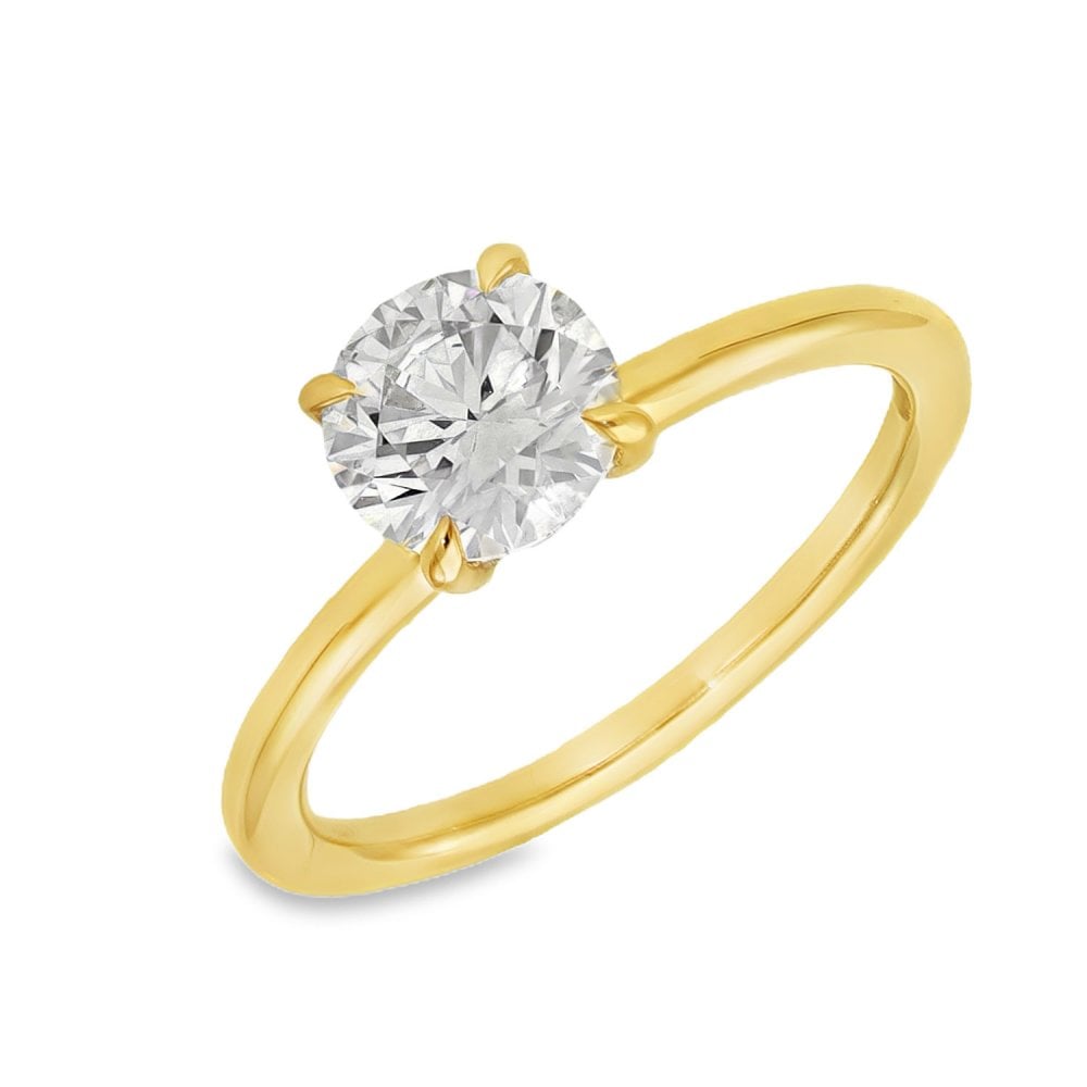 1.10ct Yellow Gold Round Diamond Engagement Ring - E/VS2