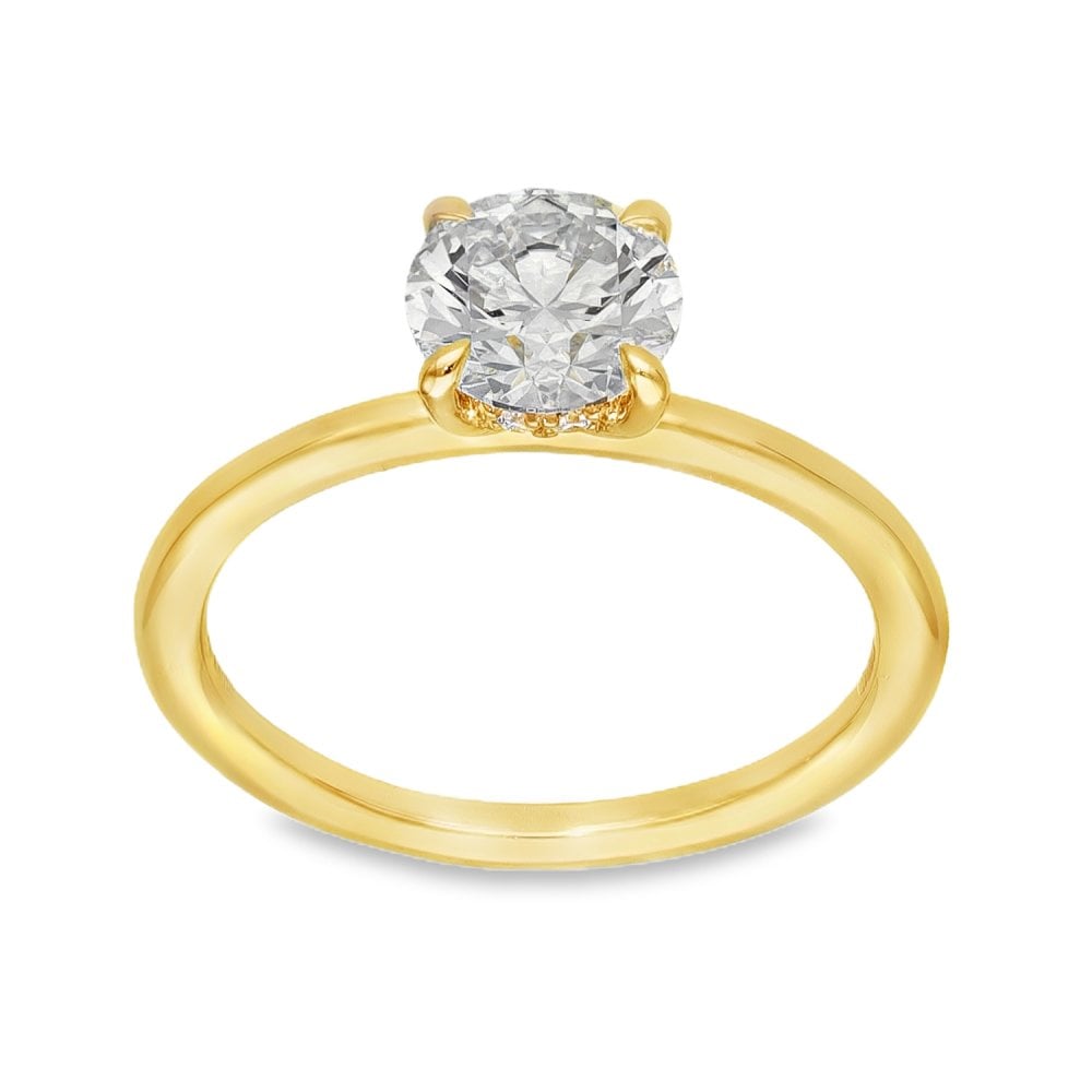 1.10ct Yellow Gold Round Diamond Engagement Ring - E/VS2