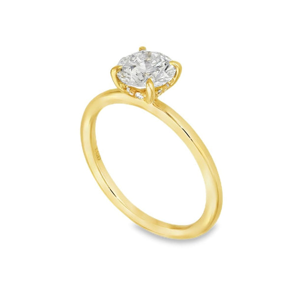 1.10ct Yellow Gold Round Diamond Engagement Ring - E/VS2