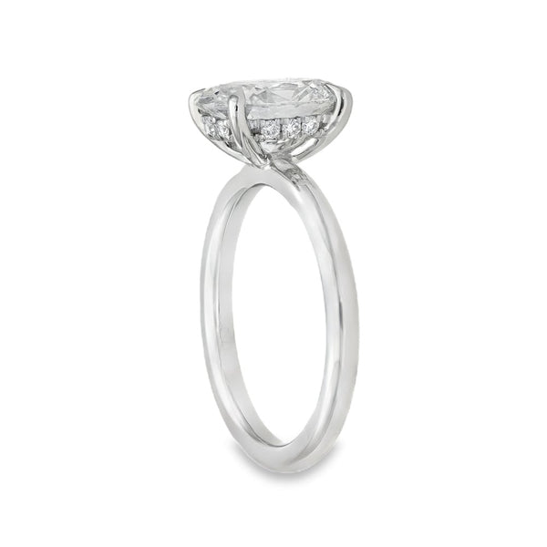 2.18ct Platinum Certified Oval Diamond Engagement Ring - E/VS2