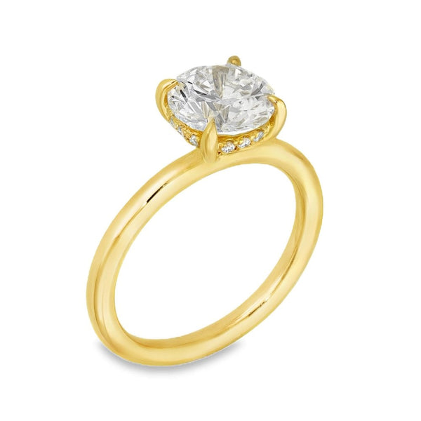2.08ct Yellow Gold Round Diamond Engagement Ring - F/VS2
